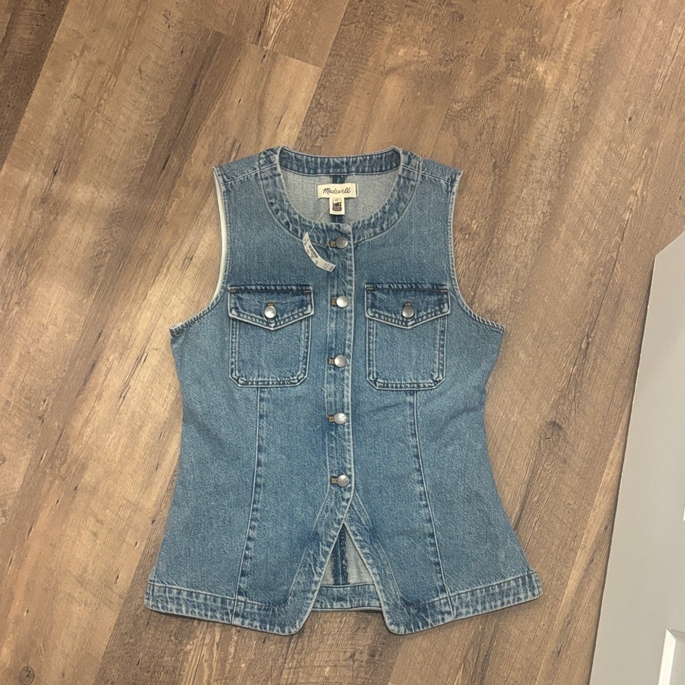 Madewell Blue Denim Sleeveless Top